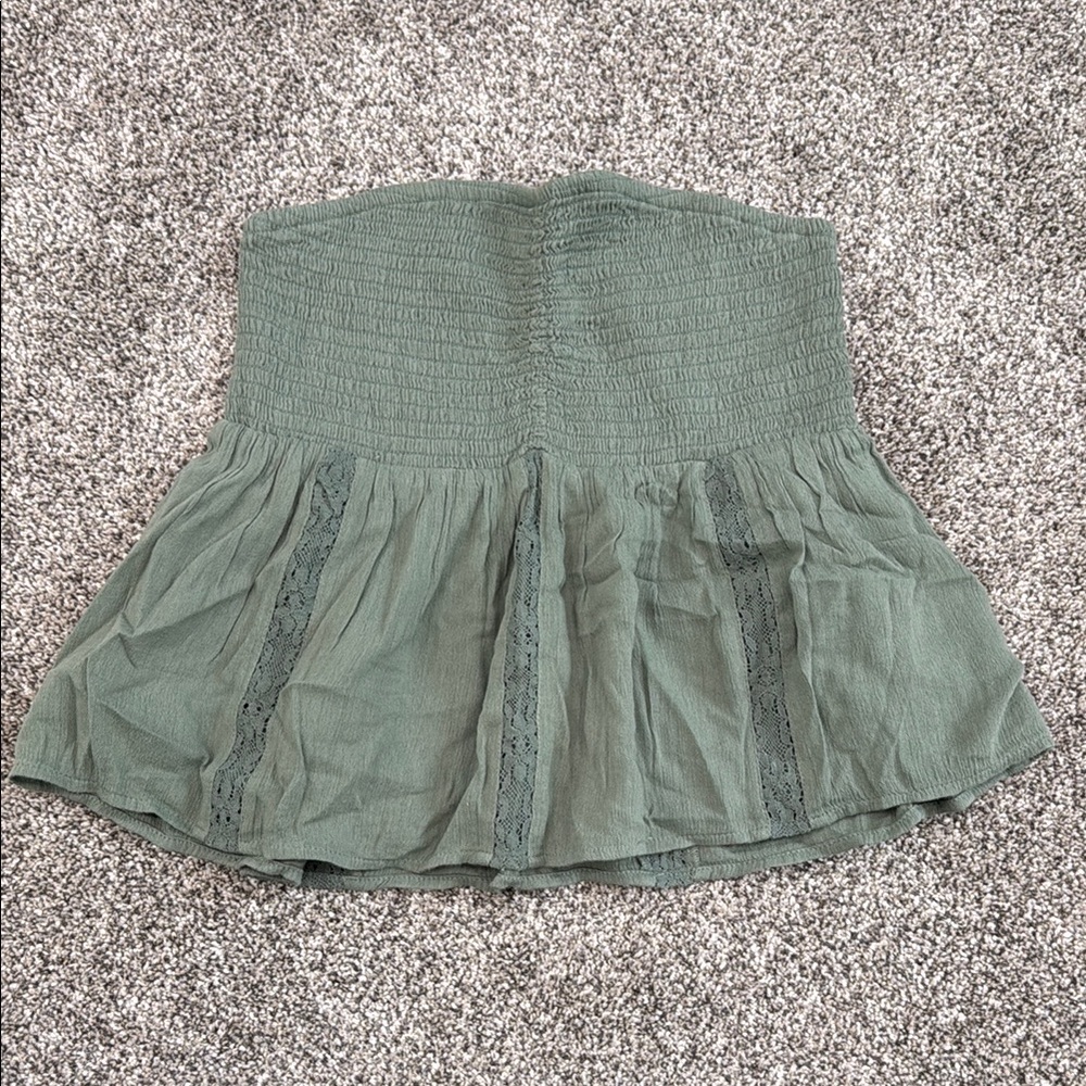 American Eagle Outfitters Strapless Green Crop Top ~ Women's Size Extra Small